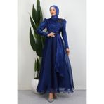 Lamia Giyim Eliza Tesettür Abiye Lacivert