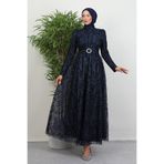 Lamia Giyim Nilda Simli Abiye Lacivert