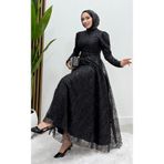 Lamia Giyim Selma Simli Abiye Siyah
