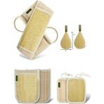 Lamina Doğal Kabak Lifi Banyo ve Hamam Kesesi 5 Parça Set Çift Taraflı Peeling Özellikli