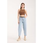 LAMİRA Karyıkama Straight Legged Jean Baggy Yüksek Bel Kemer Detaylı Kadın Kot Modası