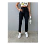 LAMİRAMOOD Boyfriend Siyah MomJean Yüksek Bel Esnek Kot Pantolon