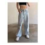 LAMİRAMOOD Kar Baggy Jean Yüksek Bel Bol Pantolon Straight Salaş Oversize Kalıp Kadın Pantolon Palazzo