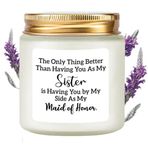 LAMIVEENLA Maid of Honor Hediyeler Kokulu Mum Lavanta - Matron of Honor Kardeş Nedime için Hediyeler Onur Önerisi Hediyeler Hizmetçi Onur Teklifi Hediyeler Soya Mumu 4 oz