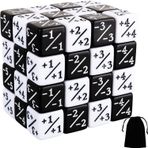 LAMJAM 48 Adet MTG Zar Sayaçları Token Magic Toplama Zar Seti Yaratık İstatistikleri Buff Cube D6 Zar CCG Kart Oyunları Aksesuar (Siyah, Beyaz)