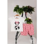 Lamonde Kız Çocuk Mickey Mouse Baskılı T-Shirt ve Puantiye Şort %100 Pamuk 2'Li Takım 2-3-4-5 Yaş