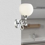 Lamore Home Arya Opal Camlı Kristal Taş Detaylı Tekli Krom Aplik