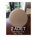 Lamp24 2 Adet Yedek Beyaz Glop Cam , Avize Yedek Camı , Çap: 15 Cm Beyaz Renk