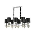 LampaLuce Lampaluce Dolce Ragazza Şapkalı Klasik Avize Yemek Masası Üzeri 8'li Krom 100x90cm Krom Malzeme: Metal + Cam + Kumaş Şapka Ölçü: Çap: 100 Cm Yükseklik: 90 Cm Ampul Dahil Değildir.Duy Tipi : E14 Duylu