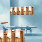 LampaLuce Lampaluce Marmo Tubo Modern Tasarım Mermerli Salon Avizesi Yemek Masa Üzeri Sarkıt 12'li 60cm Eskitme