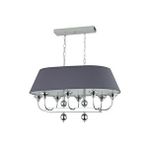 LampaLuce Lampaluce Teodora Modern Şapkalı Klasik Sarkıt Avize Tasarımı 8'li Krom 85cm Krom Malzeme: Kumaş Şapka + Metal Ölçü: Çap: 85 Cm Yükseklik: 90 Cm Ampul Dahil Değildir.Duy Tipi : E14 Duylu