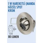 Lampist 1W Hareketli Manda Gözü Krom Spot 6500K 6500K