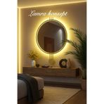 Lamra Dizayn Gold Lamedi Ayna Pilli Kablosuz Led'li 60 X 85 Cm Moderm Dekoratif Duıvar, Salon, Makyaj Aynası