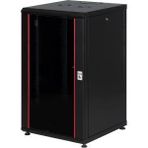 Lande 22U 600x600 Siyah Tekerlekli Rack Kabin