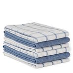 LANE LINEN Pamuklu Mutfak Havlusu Seti, 6'lı Paket - Emici, Hızlı Kuruyan Bulaşık Havluları, 45,72 cm x 71,12 cm, Yumuşak, Premium El ve Çay Havluları - İndigo