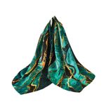 LANKEE Silk Scarf Women Shawl Lotus Scarf Stain boyunchief Head Wrap ince şal bayan plaj Shawl Vintage gelin şal beyaz şifon şal Müslüman renkli kumaş Noel şal kemer, Yeşil-Siyah, L180/W90