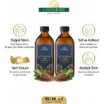 Lanorre %100 Soğuk Sıkım Keten Tohumu Yağı 150ML+150ML (2ADET) %100 Saf ve Doğal Flax Seed Oil - 2 Adet - 150 ML