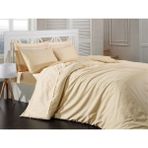 Lanotte La Notte Saten Tek Kişilik Nevresim Takımı Vlore Krem - 160 x 220 cm - Renkli