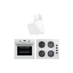 Lanova İnci 3206W01 - G16400-202 - 3220W6 Beyaz Cam Ankastre Set