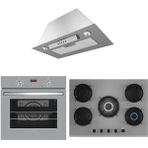 Lanova Italyan 4406G01 - G17402-117 - 1018X52 5 Gözlü Gri Cam Ankastre Set - Doğalgaz