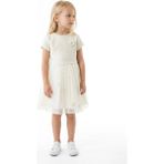 Lanova Kids Çiçek Broşlu Krem Renk Prenses Model Kız Çocuk Ceketli Elbise 4-10 Yaş 4422-1 - Ekru - 5 - 6 Yaş