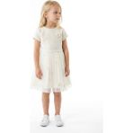 Lanova Kids Çiçek Broşlu Krem Renk Prenses Model Kız Çocuk Ceketli Elbise 4-10 Yaş 4422-1 - Ekru - 7 - 8 Yaş