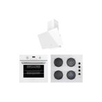 Lanova White 3207W01 - G16400-202 - 3220W6 Beyaz Cam Ankastre Set