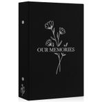 Lanpn Fotoğraf Albümü 10x15 300, Keten OUR MEMORIES Takma Albümü Yatay Format Fotoğraflar için Resimler Siyah