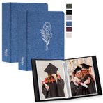 Lanpn Fotoğraf Albümü 13x18 100 2 Paket, Küçük Keten Takılabilir Dikey Fotoğraf için Geçmeli Albüm Resimler Mavi