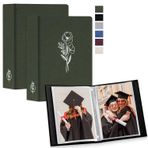 Lanpn Fotoğraf Albümü 13x18 52 2 Paket, Küçük Keten Takma Dikey Fotoğraf için Geçmeli Albüm Resimler Yeşil