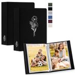 Lanpn Fotoğraf Albümü 13x18 52 2 Paket, Küçük Keten Takma Dikey Fotoğraf için Geçmeli Albüm, Siyah