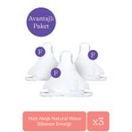 Lansinoh® Natural Wave Biberon Emziği Hızlı Akışlı (6 Ay+) 3'lü Avantaj Paketi (6 Adet Biberon Emziği)