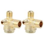 LANTRO JS 2 ADET Hava Kompresörü Çek Valfı, 16mm x 14mm Erkek Konu, 2 Yollu Pnömatik Aksesuar, Çift Yönlü Orta Geri Akış Borusunu Önleyin