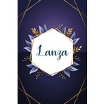 Lanza: Taccuino personalizzato con il nome Lanza | Regalo di compleanno per moglie, mamma, sorella, figlia ... | Foglie blu | 110 pagine a righe, Piccolo formato 6x9 pollici (15,24 x 22,86 cm)