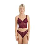 Laperissa Dantel Detaylı Esnek Bralet & Slip Takımı Bordo 95