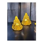 Lapidaria 2 Li Çam Ağacı Kristal Elmas Mum Seti 8 Cm Yılbaşı Süsü Dekoratif Led Mum