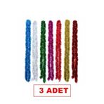 Lapidaria 3 Adet 2 Metre Yılbaşı Çam Ağacı Süsü Gümüş, Kırmızı, Fuşya, Beyaz, Mavi, Yeşil Ağaç Garland Sim