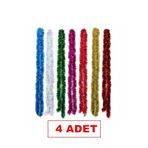 Lapidaria 4 Adet 2 Metre Yılbaşı Çam Ağacı Süsü Gümüş, Kırmızı, Fuşya, Beyaz, Mavi, Yeşil Ağaç Garland Sim