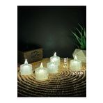Lapidaria Titreyen Alevli Kristal Erimiş Led Mum 3'Lü Hareket Alevli Eriyen Yapay Mum Pilli Led, Sarı, Mum1003
