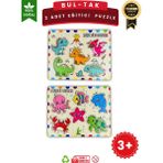 Lapin Deney Atölyesi Ahşap Eğitici Puzzle – 2’li Set (Dinozorlar & Deniz Canlıları)