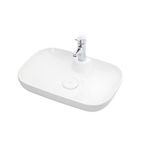 Lapino Premium Class 60 cm Tezgah Üstü Lavabo Batarya Delikli Beyaz