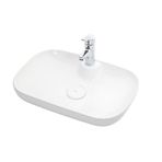 Lapino Premium Class 70 cm Tezgah Üstü Lavabo Batarya Delikli Beyaz