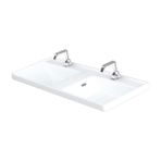 Lapino Quattro 120 cm Konsollu Etejerli Çift Bölme Beyaz Renk Lavabo