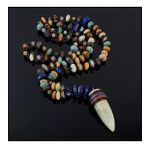 Lapis Lazuli Akuamarin, Jasper ve Amazonit Uçlu Bohem Kolye