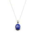Lapis Lazuli Doğal Taş 925 Ayar Gümüş Kolye KLYG-778