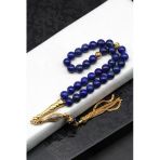 Lapis Lazuli Doğal Taş 925 Ayar Gümüş Tesbih 7 Mm Küre Kesim - T-1784