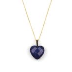 Lapis Lazuli Doğal Taş Gold Renkli Kolye KLY-1126