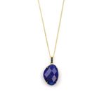 Lapis Lazuli Doğal Taş Gold Renkli Kolye KLY-971
