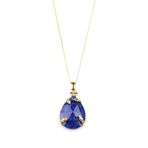 Lapis Lazuli Doğal Taş Gold Renkli Kolye