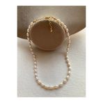 Lapismar atelier 3 Mm Minik Gerçek Arpa Inci Kolye, Minimal Küçük Inci Kolye, Choker Inci, Gelin Kolyesi